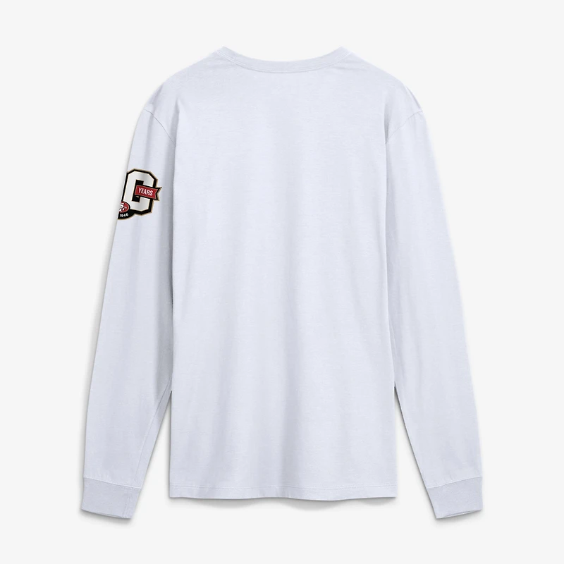 Men's Nike White San Francisco 49ers 80th Anniversary Goal Line Stand Long Sleeve T-Shirt