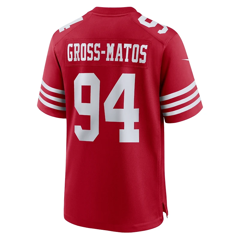 Maillot Nike Yetur Gross-Matos Scarlet San Francisco 49ers Team Game pour homme
