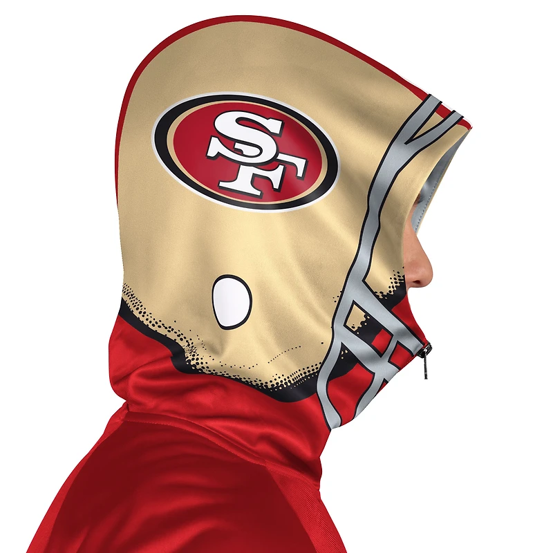 Men's Pro Player Scarlet/Gold San Francisco 49ers Helmet Full-Zip Hooded Track Jacket
