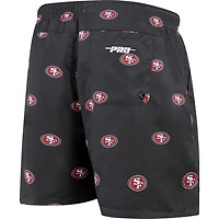 Short Pro Standard San Francisco 49ers noir imprimé sur l'ensemble avec mini logo pour homme