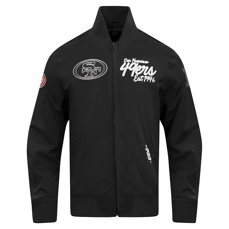 Men's Pro Standard Black San Francisco 49ers Paint The City Twill Full-Zip Jacket