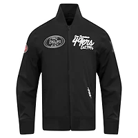 Men's Pro Standard Black San Francisco 49ers Paint The City Twill Full-Zip Jacket