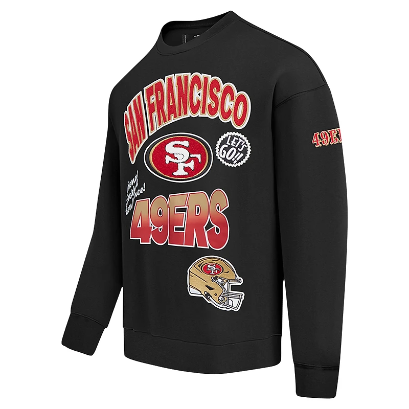 Sweat-shirt à enfiler épaules tombantes Turn It Up Pro Standard pour homme, noir, San Francisco 49ers