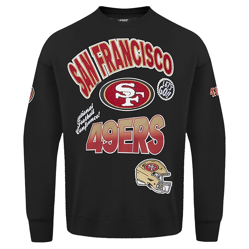 Sweat-shirt à enfiler épaules tombantes Turn It Up Pro Standard pour homme, noir, San Francisco 49ers