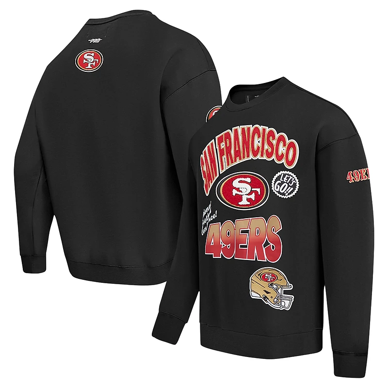Sweat-shirt à enfiler épaules tombantes Turn It Up Pro Standard pour homme, noir, San Francisco 49ers