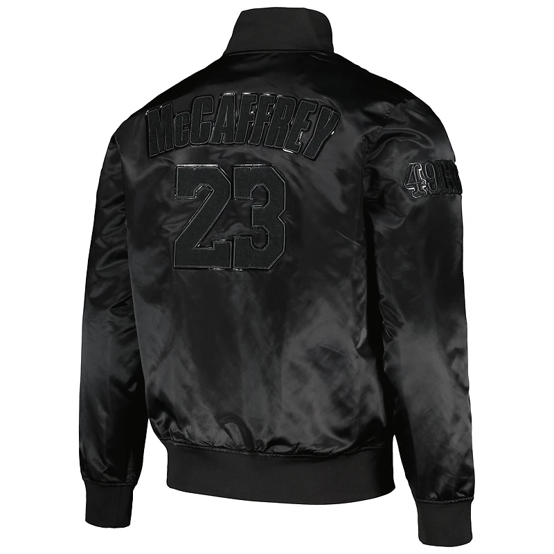 Men's Pro Standard Christian McCaffrey Black San Francisco 49ers Player Full-Snap Jacket