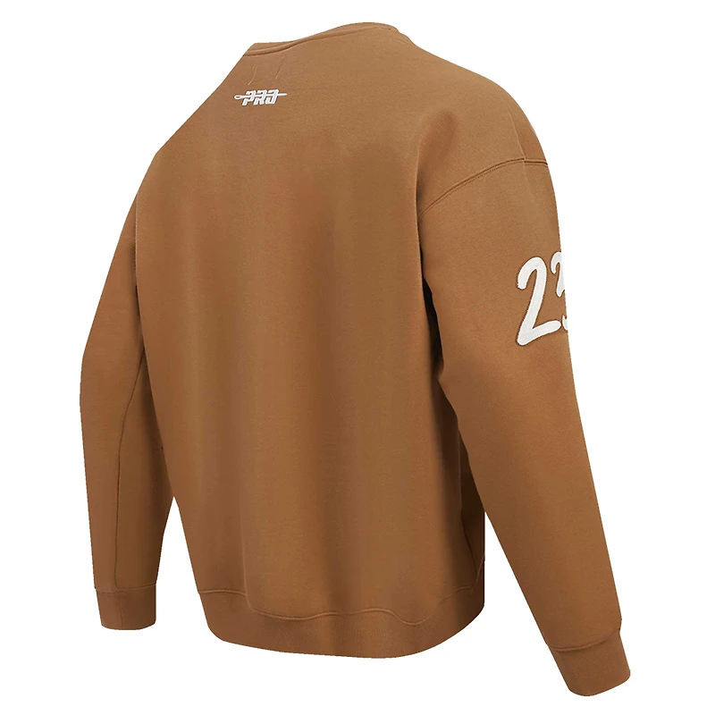 Men's Pro Standard Christian McCaffrey Brown San Francisco 49ers Pullover Crewneck Sweatshirt