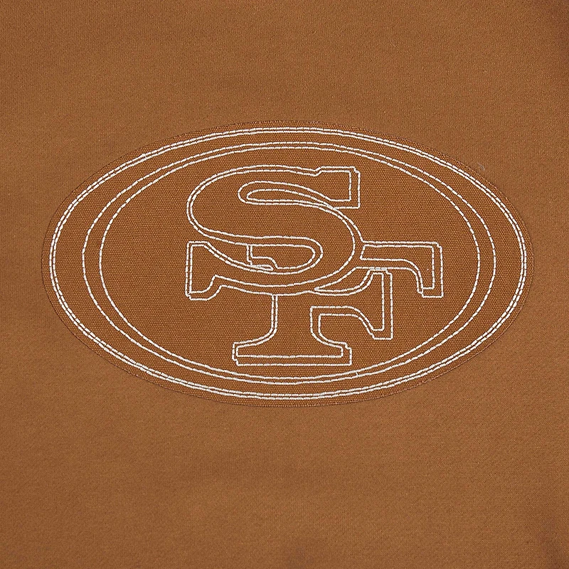 Men's Pro Standard Christian McCaffrey Brown San Francisco 49ers Pullover Crewneck Sweatshirt