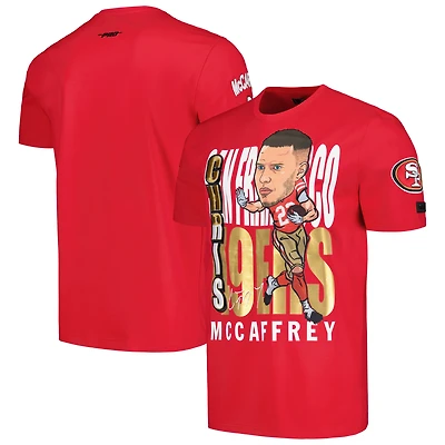 T-shirt graphique Pro Standard Christian McCaffrey Scarlet San Francisco 49ers Avatar Remix Player pour hommes
