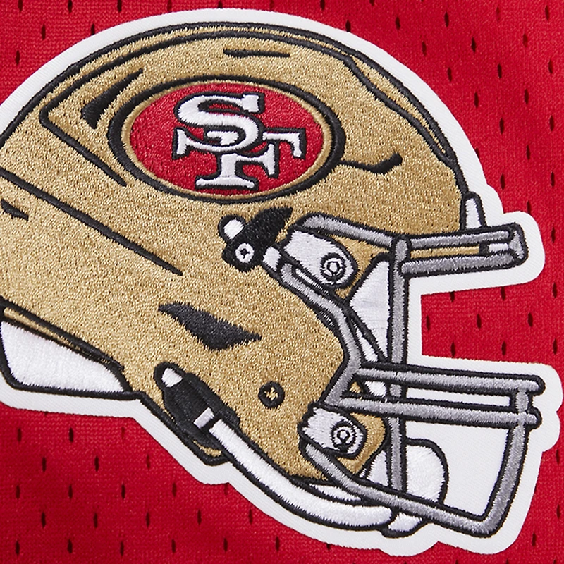 Men's Pro Standard Christian McCaffrey Scarlet San Francisco 49ers Mesh Button-Up Baseball Jersey