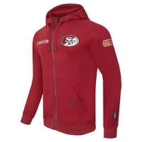 Men's Pro Standard  Scarlet San Francisco 49ers Split Logo Double Knit Full-Zip Hoodie
