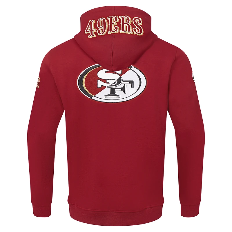 Men's Pro Standard  Scarlet San Francisco 49ers Split Logo Double Knit Full-Zip Hoodie
