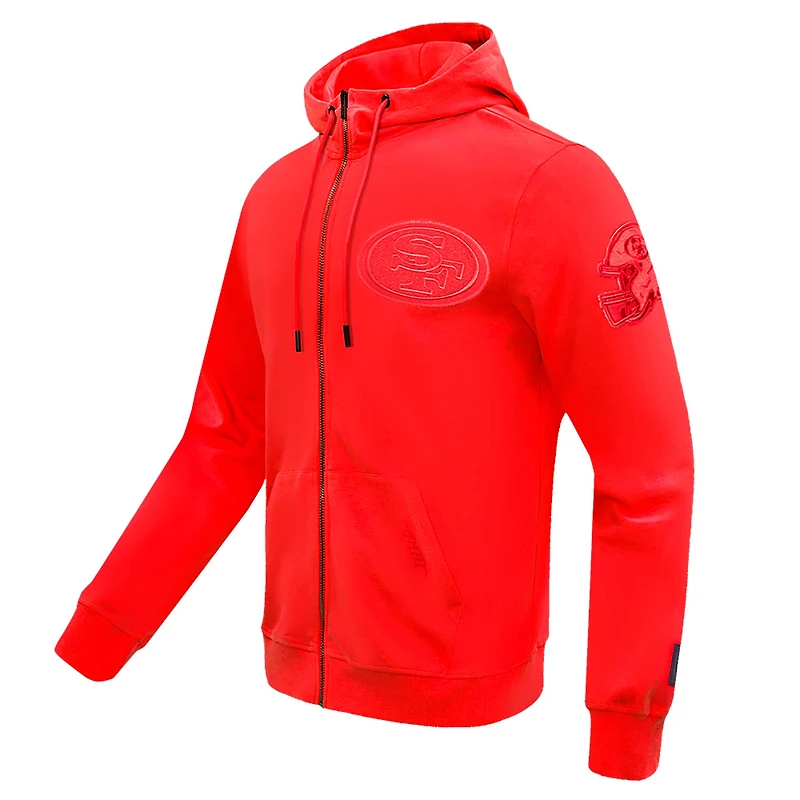 Men's Pro Standard Scarlet San Francisco 49ers Triple Tonal Full-Zip Hoodie