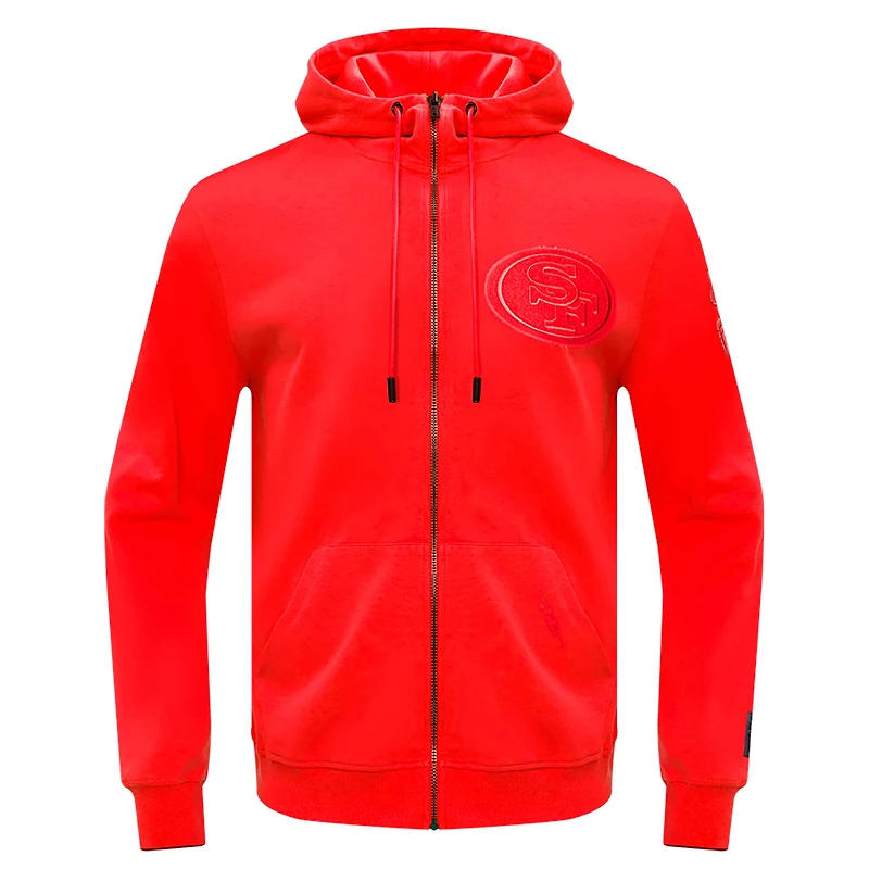Men's Pro Standard Scarlet San Francisco 49ers Triple Tonal Full-Zip Hoodie