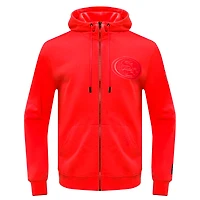 Men's Pro Standard Scarlet San Francisco 49ers Triple Tonal Full-Zip Hoodie