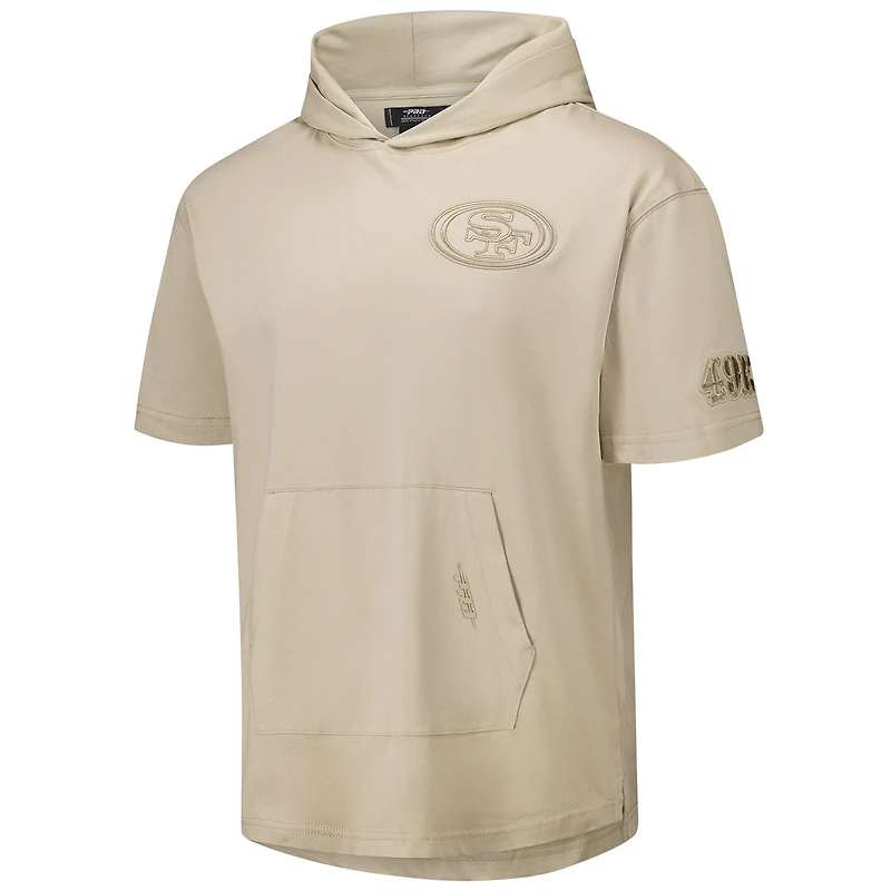 Men's Pro Standard Tan San Francisco 49ers Neutrals Capsule Short Sleeve Pullover Hoodie