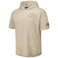 Men's Pro Standard Tan San Francisco 49ers Neutrals Capsule Short Sleeve Pullover Hoodie