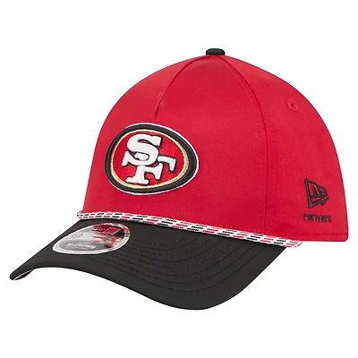 Casquette Flex 39THIRTY pour homme, coloris écarlate/noir, San Francisco 49ers, modèle Rope M-Crown A-Frame.