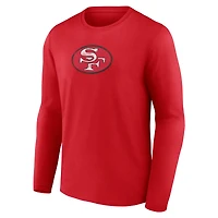 Men's  Scarlet San Francisco 49ers Throwback Logo Long Sleeve T-Shirt