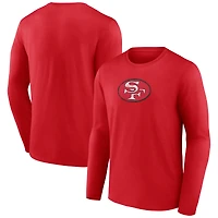 T-shirt à manches longues Scarlet pour homme avec logo rétro des San Francisco 49ers