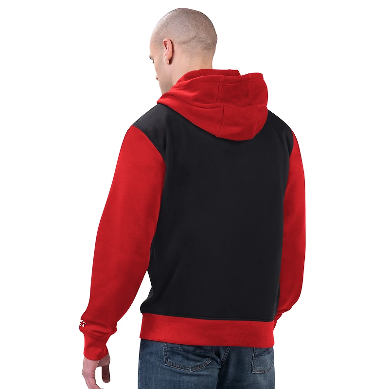 Sweat à capuche zippé pour homme Starter noir/écarlate des San Francisco 49ers Thursday Night Gridiron