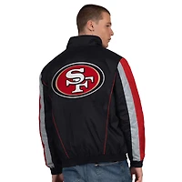 Men's Starter  Black San Francisco 49ers Thursday Night Gridiron Half-Zip Jacket