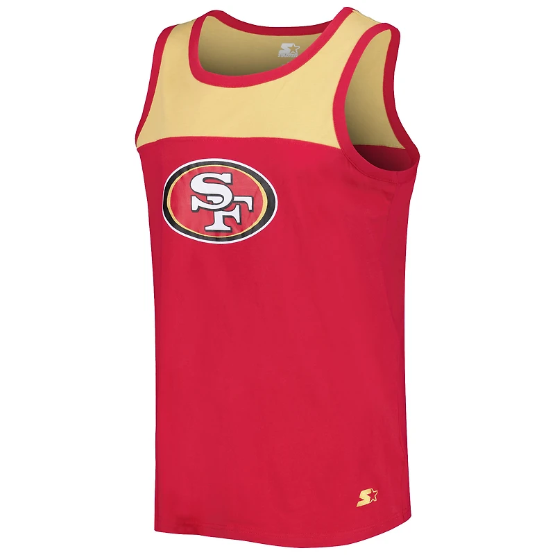 Débardeur Starter Scarlet/Or San Francisco 49ers Logo Touchdown pour homme