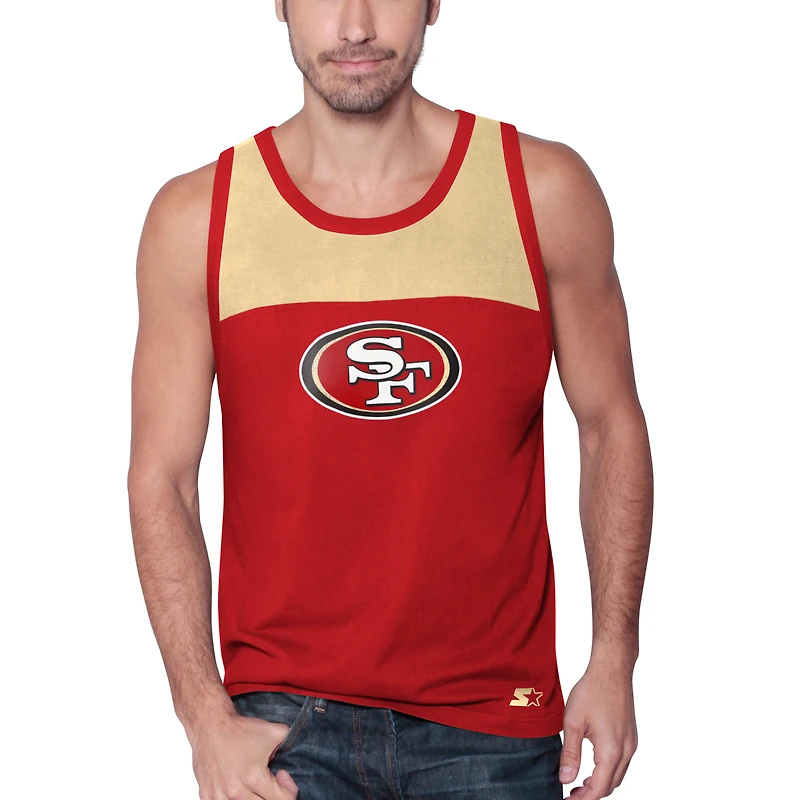 Starter Scarlet/Or San Francisco 49ers Touchdown Fashion pour homme - Débardeur