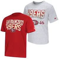 Men's Starter  Scarlet/Gray San Francisco 49ers Two-Pack Logo T-Shirt Set