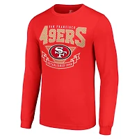 T-shirt à manches longues pour homme, inspiré des années 80, avec logo de l'équipe San Francisco 49ers.