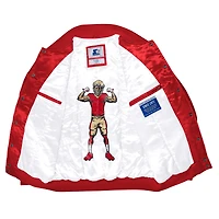 Men's Starter Scarlet San Francisco 49ers Exclusive Satin Full-Snap Varsity Jacket