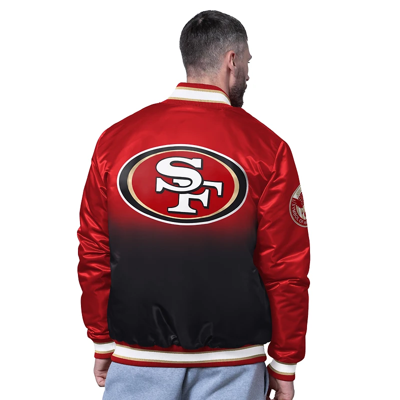 Men's Starter Scarlet San Francisco 49ers Pass Rush Varsity Full-Snap Jacket