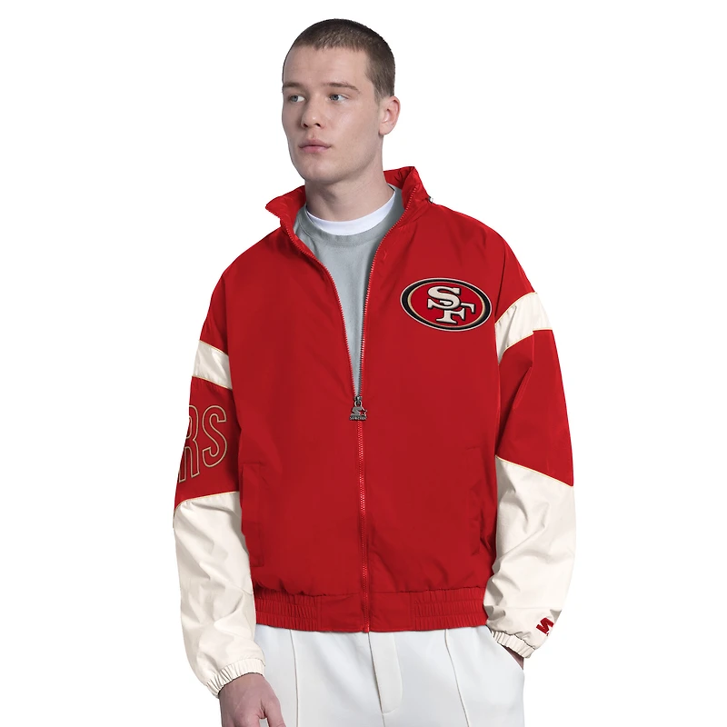 Men's Starter Scarlet San Francisco 49ers The Gust Full-Zip Hooded Jacket