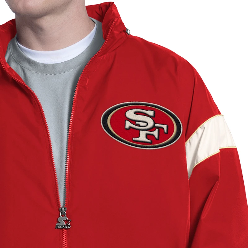 Veste à capuche zippée Starter Scarlet San Francisco 49ers The Gust pour homme