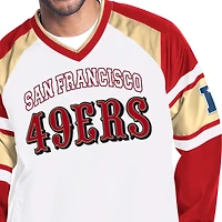 Men's Starter  White San Francisco 49ers Infield Play Raglan Pullover Jacket
