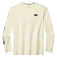 T-shirt à manches longues Tommy Bahama crème Oasis Endzone Lux des San Francisco 49ers pour homme