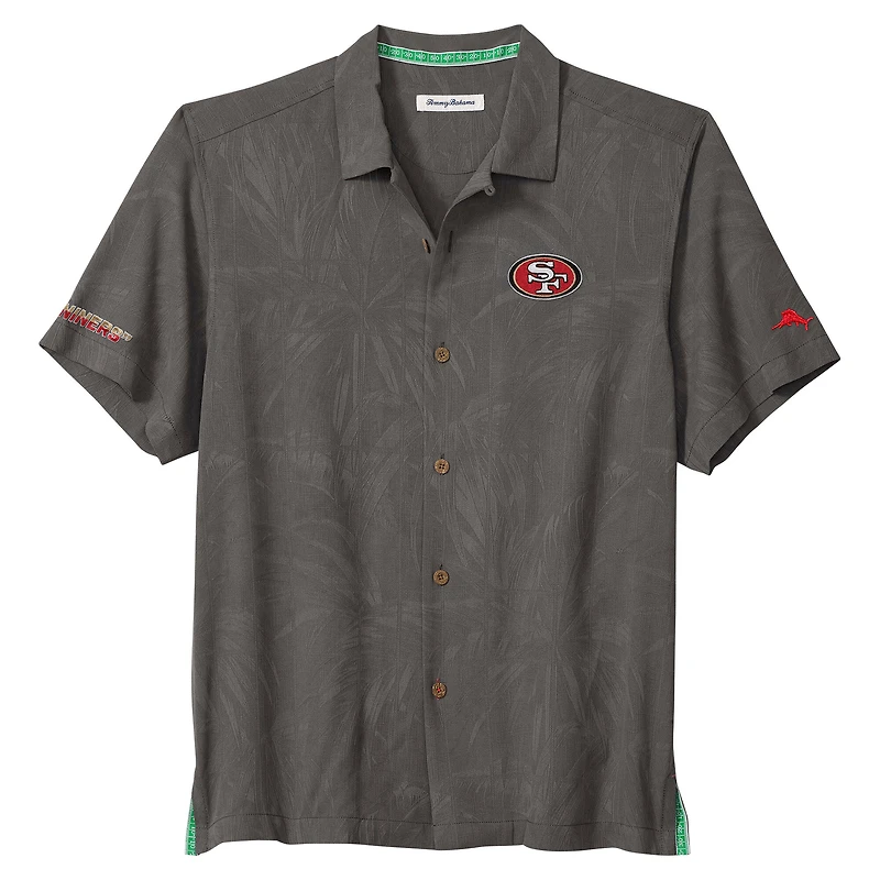 Men's Tommy Bahama  Gray San Francisco 49ers Endzone Paradise COOLMAX Button-Up Shirt