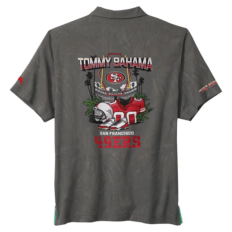 Men's Tommy Bahama  Gray San Francisco 49ers Endzone Paradise COOLMAX Button-Up Shirt