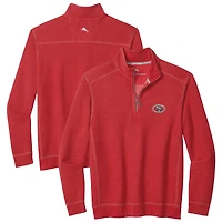 Men's Tommy Bahama  Scarlet San Francisco 49ers Big & Tall Montego Bay Half-Zip Pullover