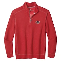 Men's Tommy Bahama  Scarlet San Francisco 49ers Sport Tobago Half-Zip Pullover