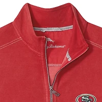 Men's Tommy Bahama  Scarlet San Francisco 49ers Sport Tobago Half-Zip Pullover