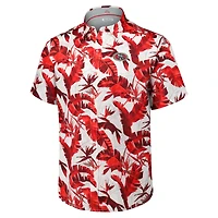 Chemise boutonnée Tommy Bahama Scarlet pour homme des San Francisco 49ers Sunnyvale Blooms Camp