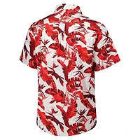 Chemise boutonnée Tommy Bahama Scarlet pour homme des San Francisco 49ers Sunnyvale Blooms Camp
