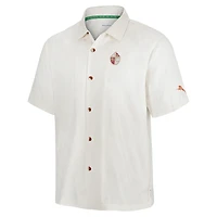 Men's Tommy Bahama White San Francisco 49ers Coconut Matchup Camp Throwback Button-Up Shirt