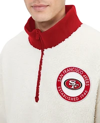 Sweat-shirt crème Tommy Hilfiger San Francisco 49ers Jordan Sherpa à quart de zip pour hommes