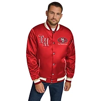 Men's Tommy Hilfiger Scarlet San Francisco 49ers Dante Full-Snap Satin Jacket