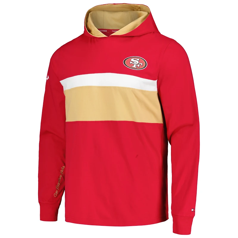 T-shirt à capuche manches longues Tommy Hilfiger Scarlet San Francisco 49ers Morgan pour hommes