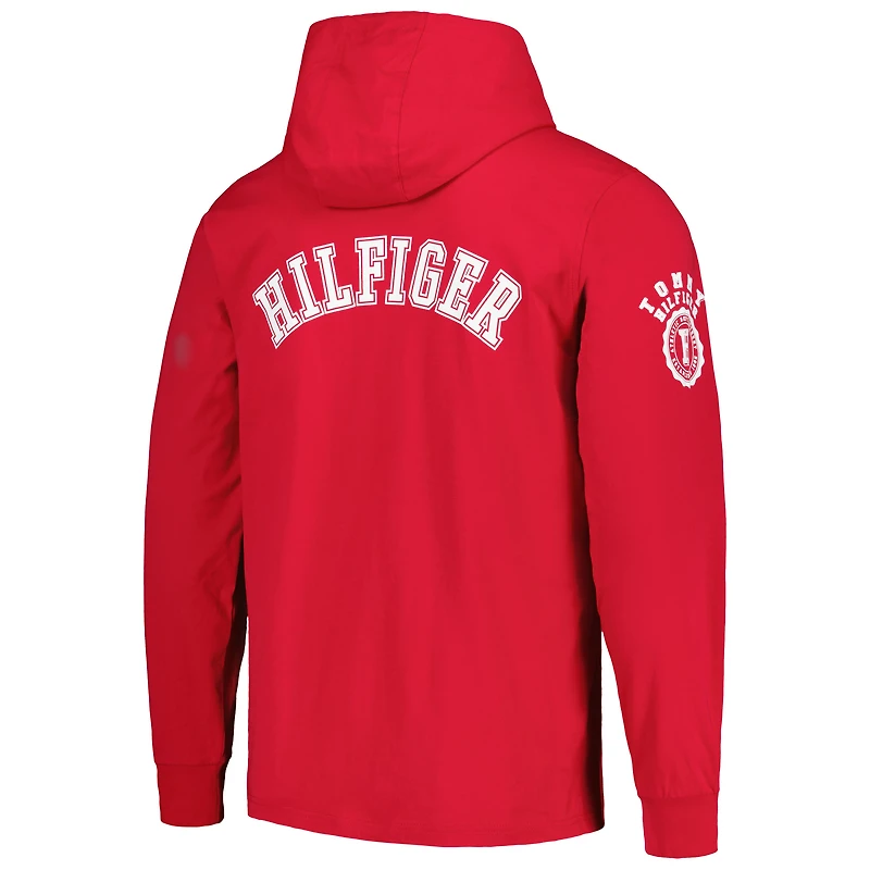 T-shirt à capuche manches longues Tommy Hilfiger Scarlet San Francisco 49ers Morgan pour hommes