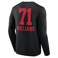 T-shirt à manches longues noir Trent Williams pour homme, avec nom et numéro de l'équipe des 49ers San Francisco