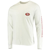 Men's Vineyard Vines White San Francisco 49ers Whale Helmet Long Sleeve T-Shirt